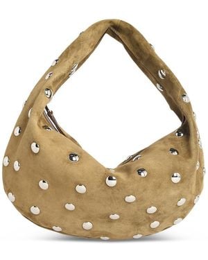 KHAITE Olivia Hobo' Moddergroene Suède Tas - Metallic