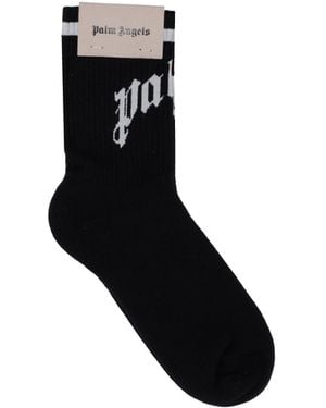 Palm Angels Curved Logo Track Sokken Zwart Off White