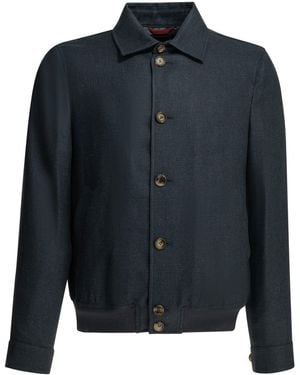 Brunello Cucinelli Lichtgewicht Jack Gemaakt Van Een Zijde-linnenmix - Blauw