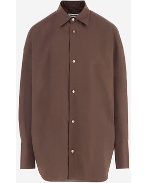 DARKPARK Übergroßes Hemd in Stretch -Baumwollmischung - Braun