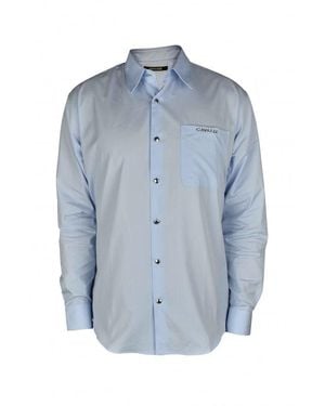 Roberto Cavalli Light Cotton Shirt With Pointed Collar - Blue
