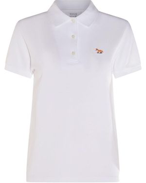 Maison Kitsuné Poloshirt mit Fuchs-Motiv - Weiß