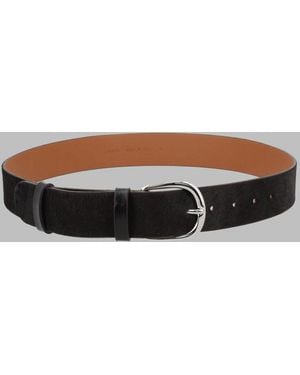 Alysi Leather Belt With Buckle - Gray