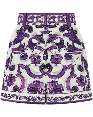 Dolce & Gabbana 'Maiolica' Imprime les Bermudes Shorts - Violet