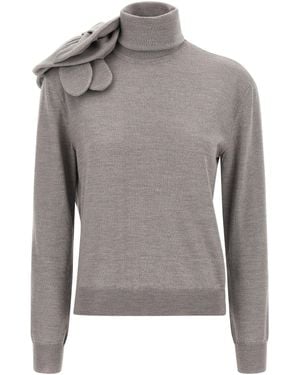 Moschino 3D-Blumenpullover - Grau