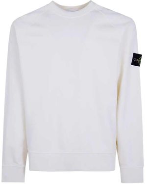 Stone Island Sweater Met Logopatch - Wit