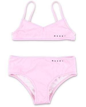 Marni Girls' Stretch Fabric Mini Bikini - Pink