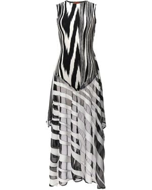 Missoni Tray Patterned Bodysuit Top Bianco/Nero-Donna