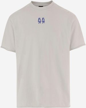 44 Label Group Baumwoll-T-Shirt mit Logo-Print - Weiß