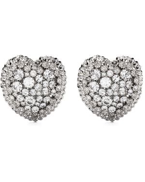 Alessandra Rich Heart Earrings - White