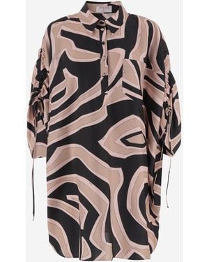 PUCCI Vestido de seda con estampado de laberinto de - Gris