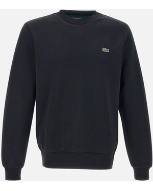 Lacoste Black Cotton Crew Neck Sweatshirt - Blauw