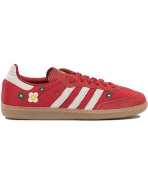 adidas Originals X Liberty London Samba Og Leather Synthetic Rubber Trainers - Red