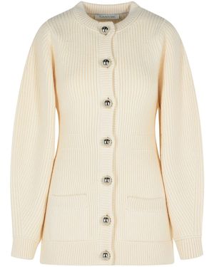 Lanvin Ivory Wool Cardigan - Naturel