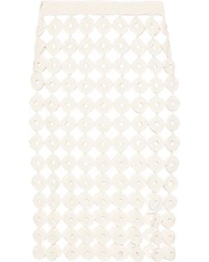 Wales Bonner Stanza Knit Skirt - White