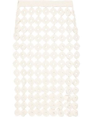 Wales Bonner Stanza Knit Skirt - White