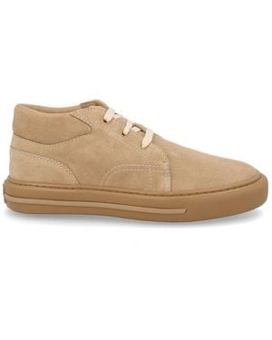 Hogan H691 Calfskin Suede Low-Top Loafers - Natural