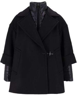 Fay Double-Layer Quilted Cape - Blue