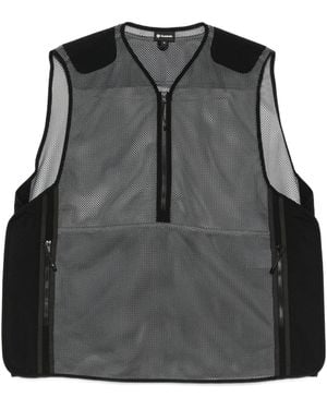 Goldwin Chaleco de malla y media cremallera Tonalith de - Negro