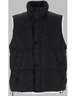 Stone Island Wind-Resistant Padded Vest With Adjustable Drawstrings - Black
