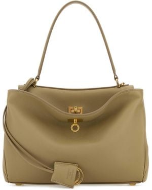 Balenciaga Sage Green Leather Small Rodeo Handbag - Metallic