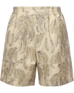 Jacquemus Aloë Jacquard Katoenbrede Shorts - Wit