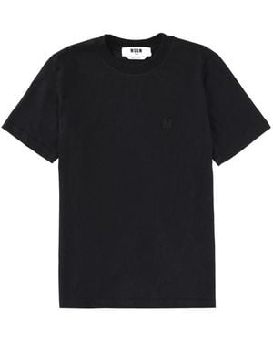 MSGM Logo Crew Neck T-Shirt - Black