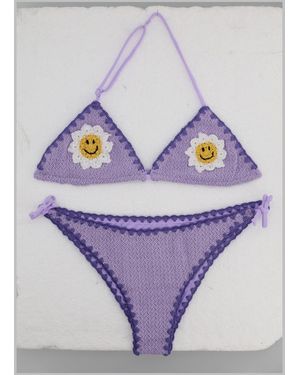 MC2 Saint Barth Teen Girls Textured Bikini Set - Purple
