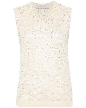 Golden Goose Melyssa Sequin-Embellished Knitted Top - Natural