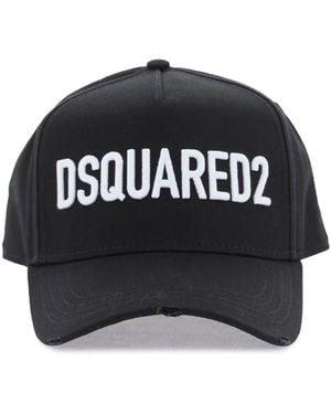 DSquared² Baumwollcap Mit Print Im Used-Look - Schwarz