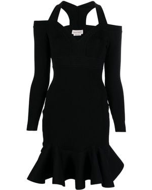 McQueen Off-Shoulder Mini Dress - Black