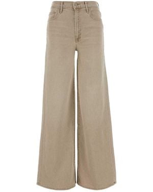Mother Stretch Denim Wide Leg Jeans - Natural