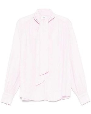 Elisabetta Franchi Soft Viscose Shirt With Tie Detail - White