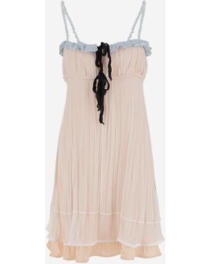 Jil Sander Short Seidenkleid - Natur