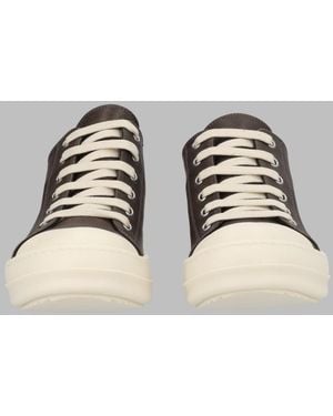 Rick Owens Style Calf Leather Trainers - Metallic