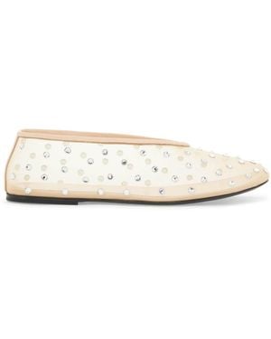 KHAITE Marcy Mesh Ballet Flats Met Swarovski -kristallen - Wit