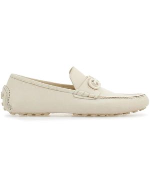 Ferragamo 020983 Mann Mascarpone Flat Shoe - Weiß