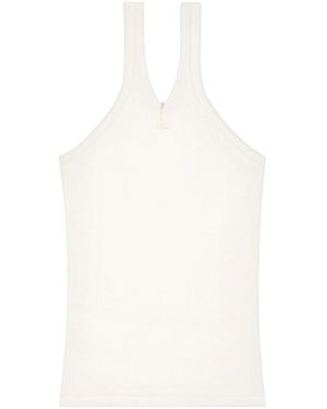 Courreges Courreves Ripped Top mit Stickerei - Weiß