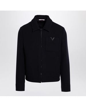 Valentino Wool Zipped Jacket - Black