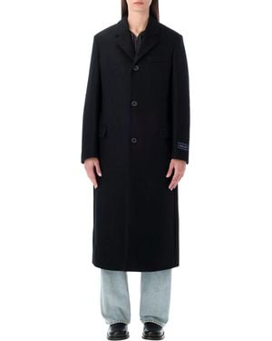 Sporty & Rich Long Wool Overcoat - Black