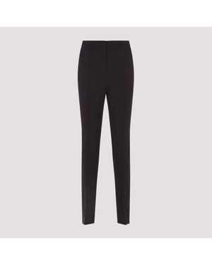 Celine Wool Blend Straight Leg Trousers - Blue