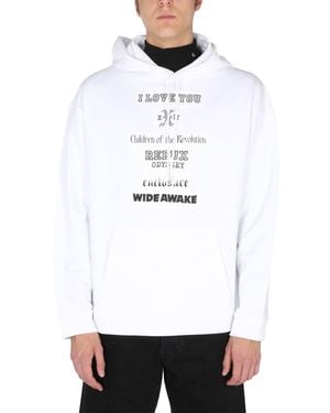 Raf Simons Classic Hoodie With Drawstring For - White