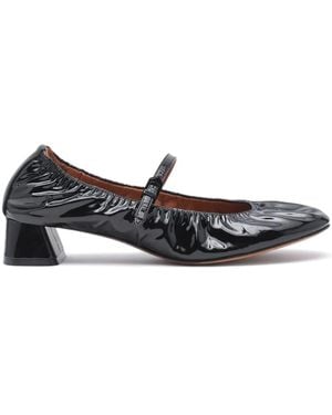 Lanvin Leder Ballett Flats mit Keilhecken - Schwarz