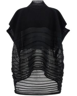 Issey Miyake 'moving Knit' Top - Black