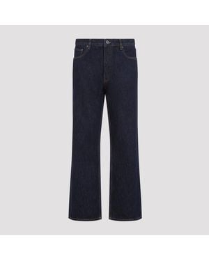 Off-White c/o Virgil Abloh Raw Half Arrow Slim Relax Jeans - Blue