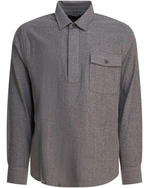 Vince Herringbone Shirt - Gray