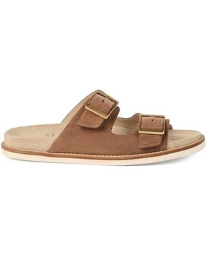 Brunello Cucinelli Wildleder -Gleitsandalen - Braun