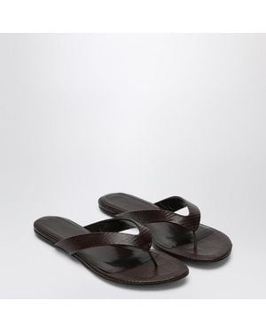 Le Monde Beryl Leather Flip-Flops - Black