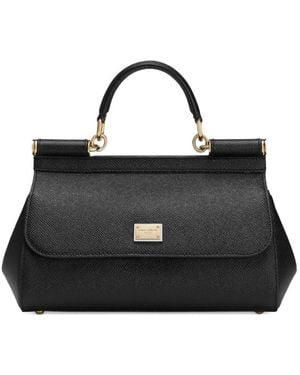 Dolce & Gabbana Sicily Lederen Handtas - Zwart