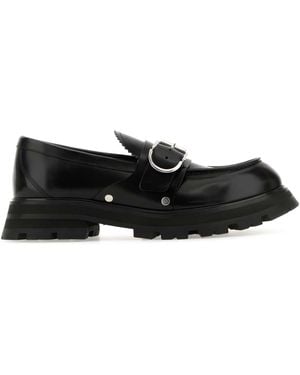 McQueen Black Leder Wanderlaafer - Schwarz